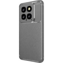 Zamerya Mi 14T Kılıf Auto Focus Karbon Kapak - Gri