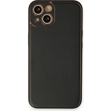Zamerya Iphone 14 Plus Kılıf Coco Deri Silikon Kapak - Siyah