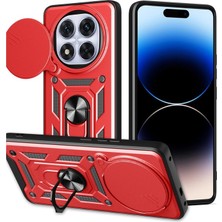 Zamerya Redmi Note 14 Pro Plus Kılıf Pars Lens Yüzüklü Silikon - Kırmızı
