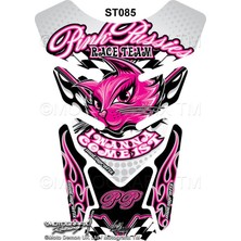 Motografix Pink Racing White Pink Universal Motosiklet Tankpad