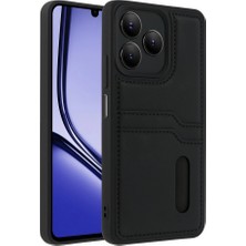 Zamerya Realme Note 50 4g Kılıf Sara Kartvizitli Deri Kılıf - Siyah