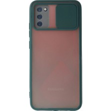 Zamerya Galaxy A03S Kılıf Palm Buzlu Kamera Sürgülü Silikon - Yeşil