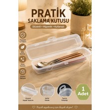 Porsima TE-192 Şeffaf Çok Amaçlı Çatal Bıçak Kaşık Taşıma Saklama Kabı Makyaj Aksesuar Kutusu - Organizer