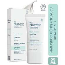 The Purest Solutions, Yağlı ve Karma Ciltler İçin Matlaştırıcı Güneş Koruyucu Krem SPF 50, 50 ml