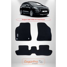 Rizline Peugeot 3008 2008-2015 Klipsli Halı Paspas Siyah
