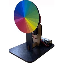 AKS Newton Renk Çarkı Yapım Seti 1 Adet 12X7X10 cm Fen Bilimleri Deney Setleri Okul Sınıf Nevton Çarkı