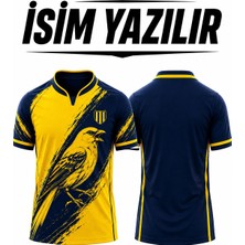 Sidas Isim Yazılır Taraftar Futbol Forması Kanarya Temalı Sarı Lacivert Forma Yetişkin+Çocuk