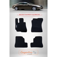 Rizline Mercedes S Serisi W221 Uzun Şase  2006-2013 Halı Paspas Siyah Araca Özel