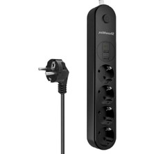 AKS Termal Akım Korumalı Priz, 4lü, 2m, 10A, 2500W
