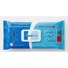 Medifresh Vücut Temizleme Havlusu 50 Li - Mikrodalgada Isıtılabilir, Durulama Gerektirmeyen Islak Temizlik Havlusu