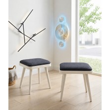 Uvi Collection Vina Mini 2'li Tabure Krem Antrasit