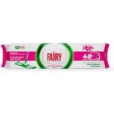 AKS Fairy Çok Amaçlı Mop Uyumlu Yer Temizlik Havlusu 50 Yaprak | Lilyum Çiçeği| Beyaz Sirke & Karbonat | 48 Saat Temizlik Etkili | Iz Bırakmayan Formül