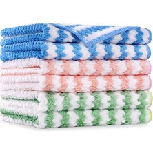 AKS Mikrofiber Temizleme Bezleri, 6 Adet Süper Emici Mikrofiber Temizleme Bezi, Yeniden Kullanılabilir Mikrofiber Bulaşık Bezleri, Ev, Mutfak Için Çok Amaçlı Temizlik Havluları, Boyut 25 x 25 cm