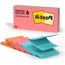 AKS 6 Blokluk Renkli Pop-Up Not Defteri, 7,6x7,6 Cm, Geri Dönüşümlü