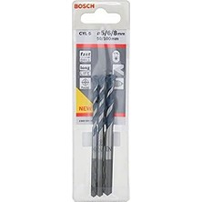 AKS Bosch Professional Accessories Cyl/5 Serisi, Blue Granite Turbo Beton Matkap Ucu, 3'lü 5/6/8 Mm, Gri