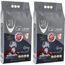 AKS Bentaş  Aktif Karbonlu Süper Topaklaşan Bentonit Kedi Kumu, 2 x 10 L, Gri