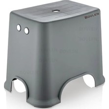 AKS Kaydırmaz Banyo Taburesi, 120 kg Taşıma Kapasiteli Kaymaz Banyo Taburesi, Çocuk Taburesi, 1. Sınıf Sert Plastik, (E-B-Y 30X42X34 Cm) (Antrasit)