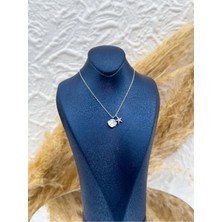 Livora Jewelry 925 Ayar Gümüş Sedef Taşlı Yıldız Zarif Özel Tasarım Kadın Kolye