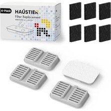 AKS Haustier Fw3 Set Uyumlu Otomatik Kedi Su Sebili Uyumlu W28L Filtre Seti (4 Adet)