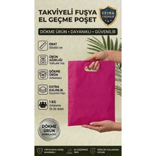 Sedef Plastik Takviyeli Fuşya El Geçme Poşet 50X60 cm - 1 kg (Ortalama 15-20 Adet) Extra Kalın Dökme Poşet