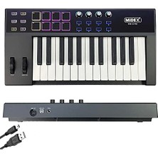 AKS Midex Midi-25 Pro Midi Klavye 25 Tuşlu Midi Keyboard 8 Pad