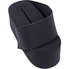 AKS Siyah Yassı Don Lastiği - Bel, Don ve Etek Için Geniş Lastik, 10 Metre (2 cm Kalınlık)