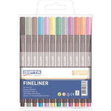 AKS Gıpta 0.4 mm Finepen 12 Li Set Plastik Kutulu (K606)