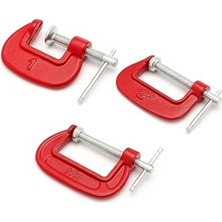 AKS Busstier Mengene Seti, 3 Parça, Çelik Karbon, 2.5 Cm, 5.2 Cm, 6 cm Ağız Açısı, Ahşap ve Metal Sıkma Için Profesyonel Mengene Takımı Karışık Renk