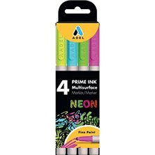 AKS Prime Ink Multisurface 4'lü Neon Markör