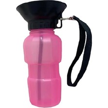 AKS Evcil Hayvan Suluk-Seyahat Tipi Su Kabı- Dış Mekan Suluğu-Kedi/köpek Matarası-Bilekli-Sıkmalı (Pembe)