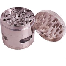 AKS Pencereli 63 Mm. Silver Tütün Baharat Herbal Öğütücüsü Parçalayıcı PT94SLV