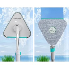 AKS Smarter Aqua Master Üçgen Aparat + Mop Camlar ve Zorlu Köşeler Için Temizlik Paspas