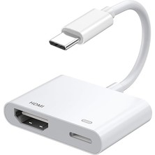 AKS Zore Type-C To Type-C PD100W + HDMI 4K@30Hz 2in1 Adaptör Beyaz