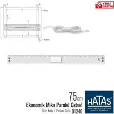 Hatas 1240 Ekonomik Mika Paralel Cetvel 75 cm