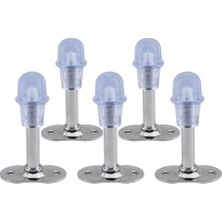 AKS BADEM10 Kapı Stoperi Krom 8 cm Metal 5 Adet Kapı Durdurucu Tutucu Tamponu Stopu Silikonlu