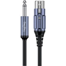 AKS Veggieg 6.35MM To Xlr Dişi Mikrofon Kablosu Hi-Fi Ses Kalitesi Ofc Bakır Enstrüman Ses Kablosu 2 Metre
