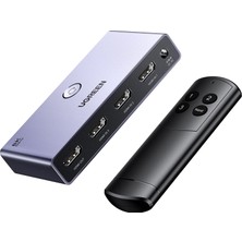AKS Ugreen HDMI Anahtarı 2.1 8k 60Hz Anahtar 4K 120Hz 3 Giriş 1 Çıkış 1080P Dolby Vision Atmos Hdr 3D Yüksek Hızlı 48 Gbps Pc Ps5 Ps4 Ps3 Anahtar 2 Xbox One 360 DVD Tv Kutusu Projektör ile Uyumlu