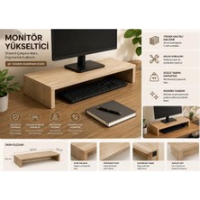 Şık Ahşap Görünümlü Mdf Monitör Yükseltici