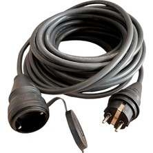 AKS Evden Elektrikli Araba Şarj Uzatma Kablosu TOPRAKLI%100 Bakır 3x2.5mm (Siyah, 10 Metre)