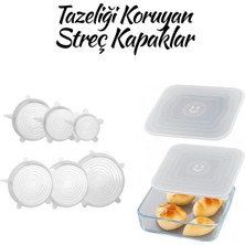 Kittiwake Home Life 2 Boy Kare Kapak + 6’lı Tencere Kupa Bardak Bonesi - 8 Parça Silikon Borcam Kapağı ve Streç Kapak Seti