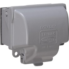 AKS Taymac MX3300 Bir Takım Yatay Kullanım Metal Hava Koşullarına Dayanıklı Priz Kapağı, Gri Kaplama
