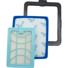 AKS Marketto Philips ile Uyumlu Fc 9750/07 Uyumlu Süpürge Hepa / Sünger Filtre / Çerçeve Seti 3'lü Set