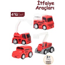 SmartFox Mini Sürtmeli Itfaiye Araçları Oyuncak Araç Seti 4'lü