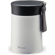 AKS Aladdin Bistro Thermavac Paslanmaz Çelik Yemek Termosu, Gri (Stone Grey), 0.4 L