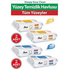 AKS Sleepy Easy Clean Arap Sabunlu 200 Yaprak ve Çamaşır Sulu 200 Yaprak Yüzey Havlusu