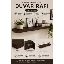 Koyu Ahşap Duvar Rafı
