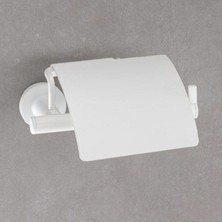 AKS System Hoop Kapaklı Tuvalet Kağıtlığı Beyaz Renk 85X118X170 mm