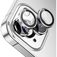 Buff iPhone 15 / 15 Plus Kamera Metal Lens Koruyucu - Gümüş