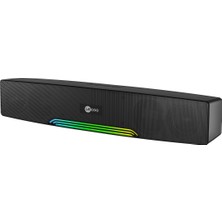 AKS Lecoo DS109 10W Bluetooth Kablosuz Rgb Aydınlatmalı Hoparlör - Masaüstü, Pc, Tv, Laptop Uyumlu, Usb/sd Kart/aux Girişi, 360° Surround Ses, Mikrofonlu Taşınabilir Soundbar Siyah