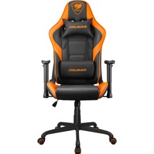 AKS Cougar Gaming Chair Armor Elite, Steel-Frame, Breathable Pvc Leather, 160° Recliner System, 120KG Weight Capacity, 2d Adjustable Arm-Rest, Steel 5-Star Base- Orange